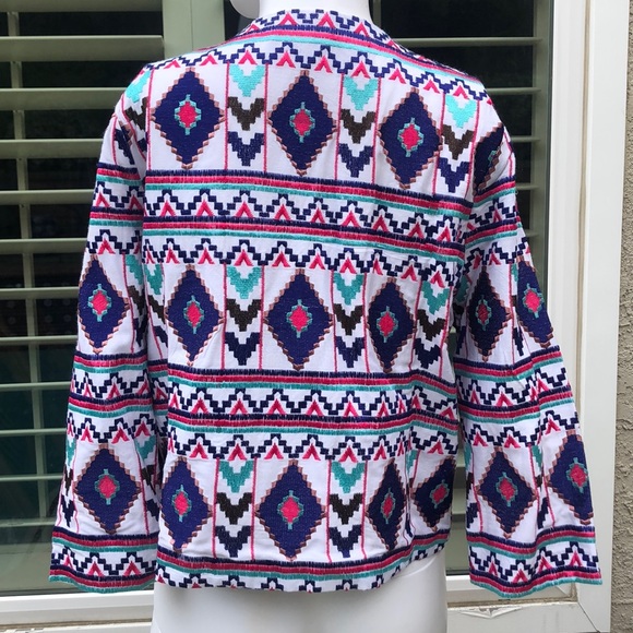 Rory Beca Lance Embroidered Blazer in White SzM - Picture 7 of 8